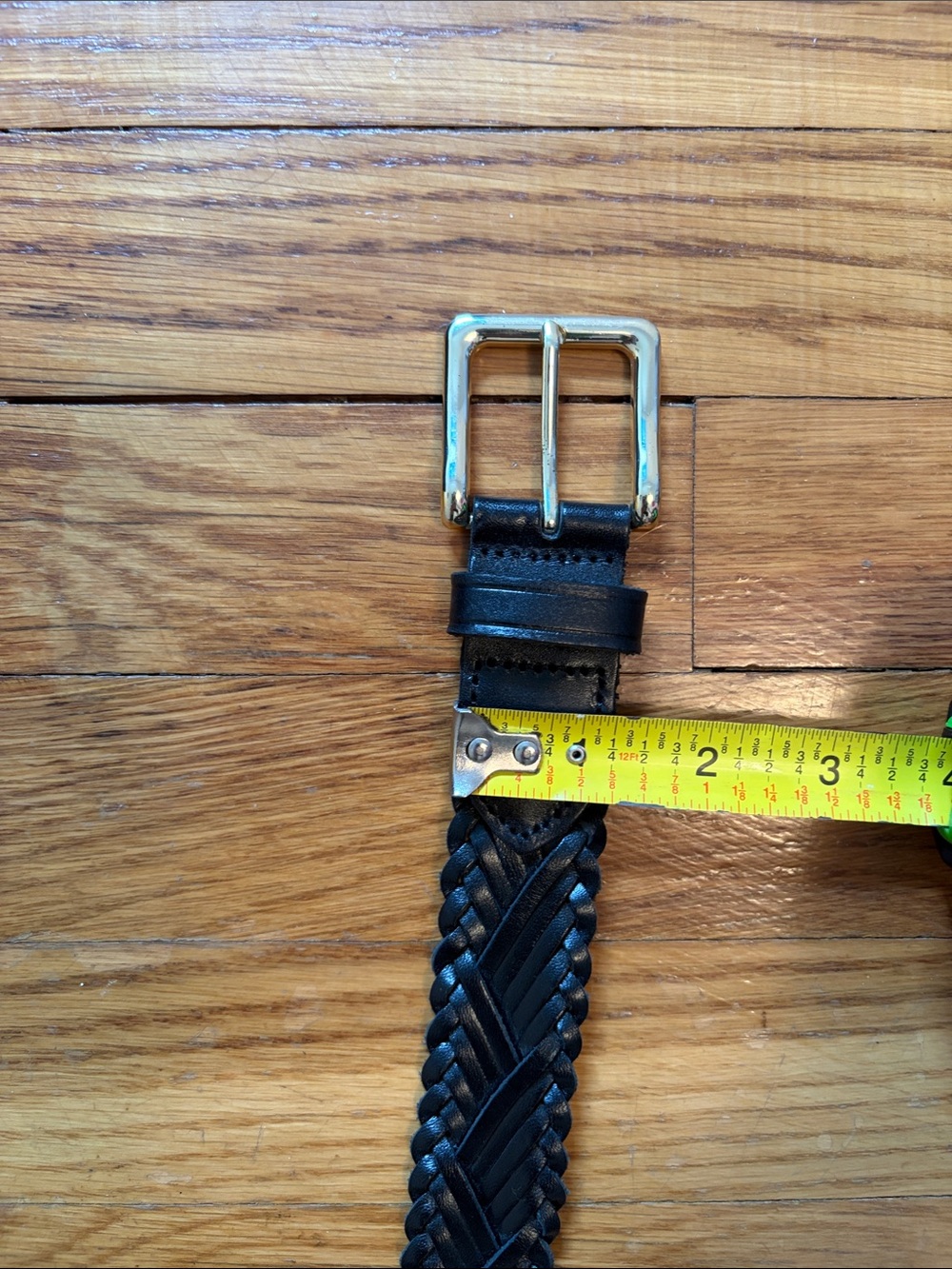 J. Crew Black Braided Leather Belt with Gold-Tone Buckle - Picture 6 of 8